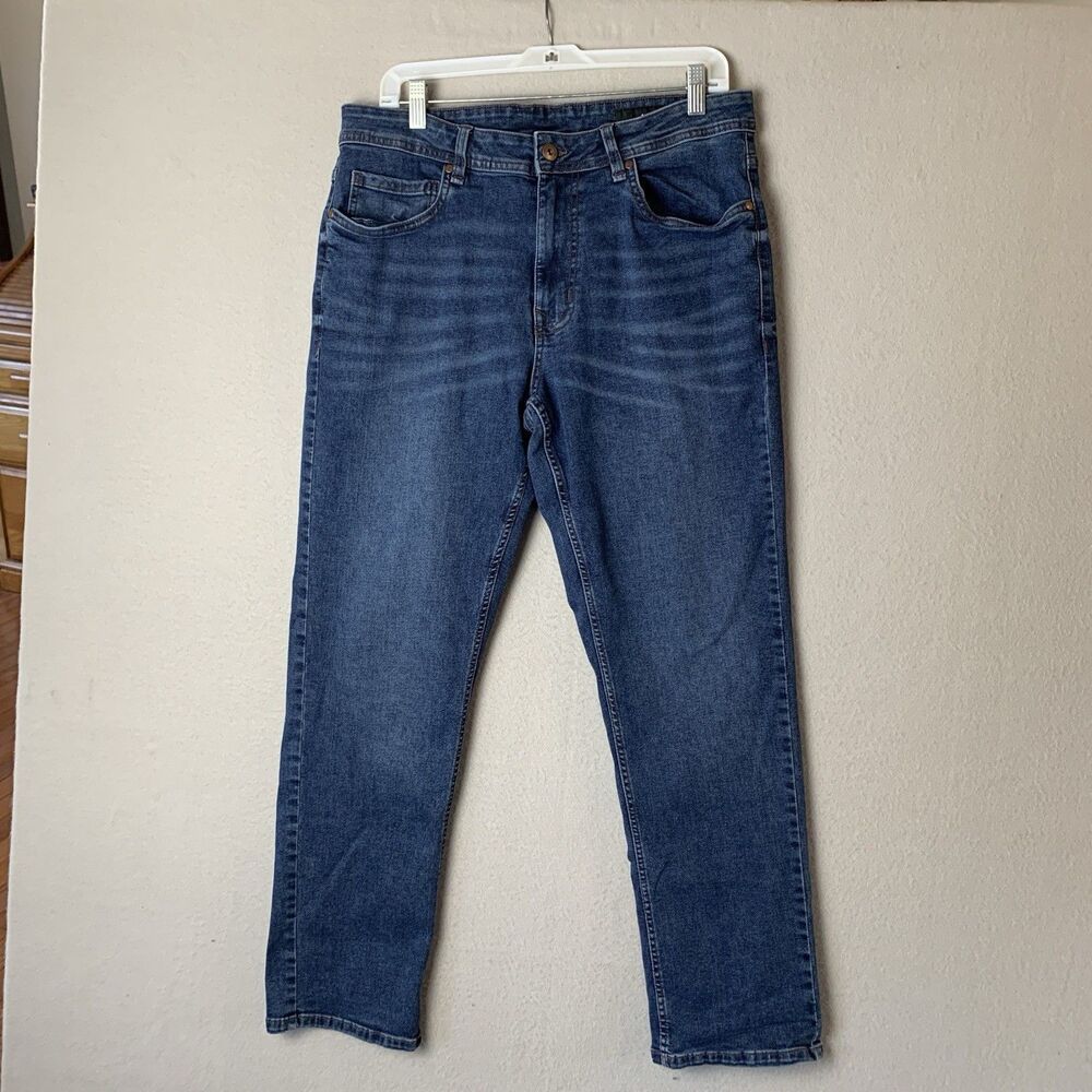 TPJ Jeans Mens 35x30 (33x28) Blue Athletic Fit Straight Leg Stretch Denim Preppy